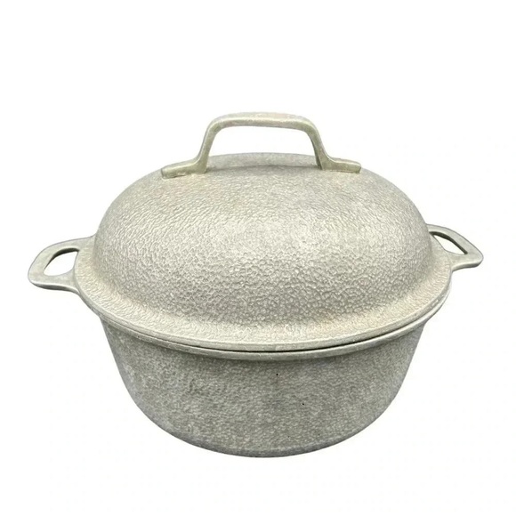 Vintage 1950s Century Silver Seal Hammered Aluminum Dutch Oven Roaster MCM - Picture 9 of 12